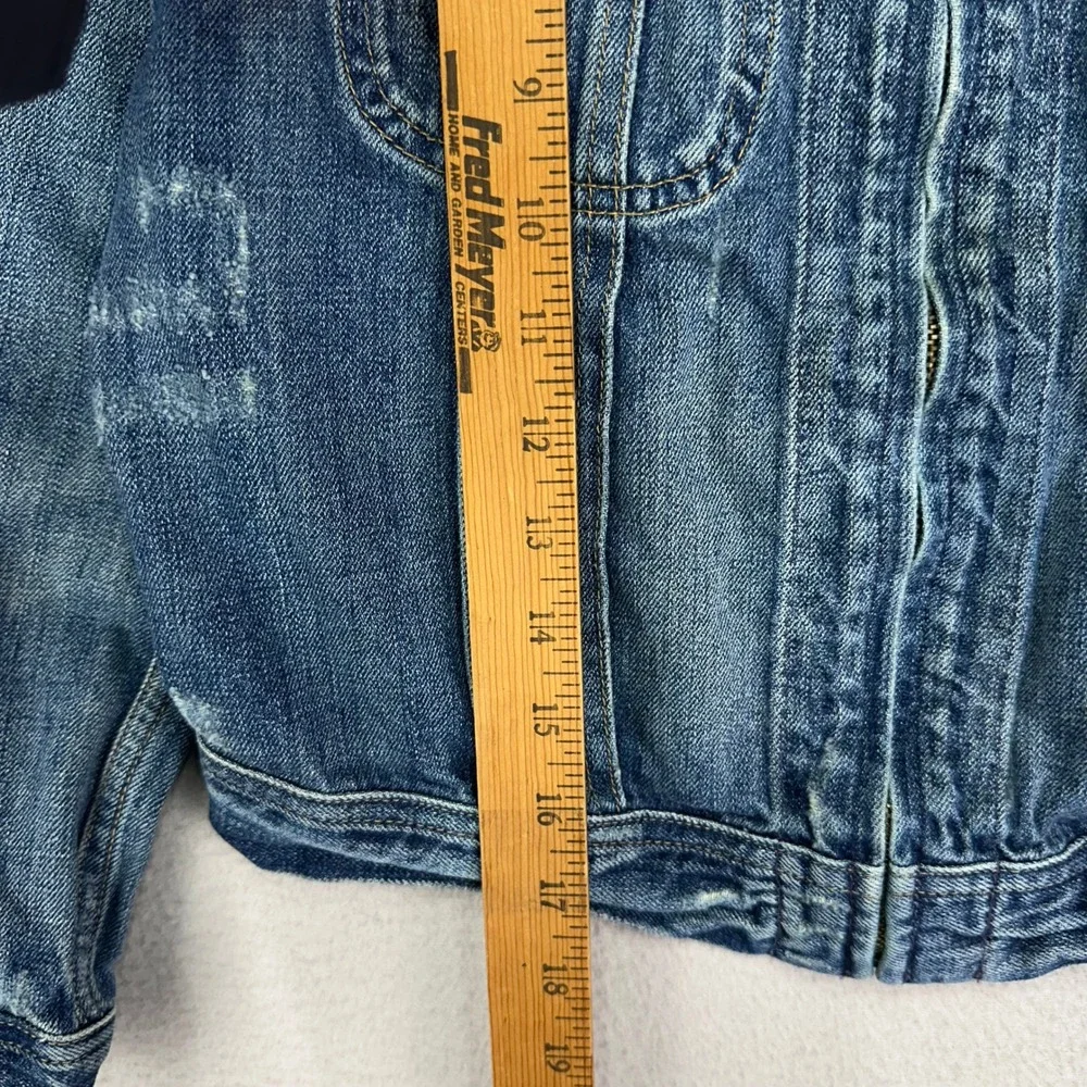 VTG Ralph Lauren Sport‎ Jean Jacket Kids XS Blue Distressed Western